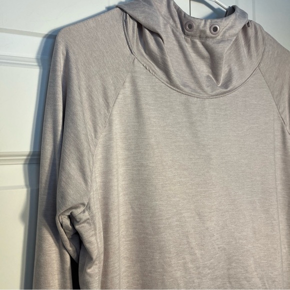 Athleta Uptempo Hoodie Pink Size Large Heathered Athleasure Pullover - Picture 3 of 10